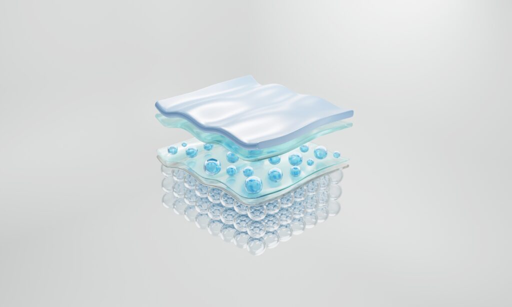 각질층과 진피층 사이 수분이 부족하면 건조할 수 있다.