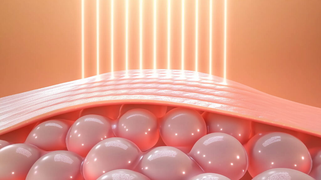 홍대 마인드피부과 써마지FLX는 피부 표면이 아닌 진피층까지 고주파 에너지를 전달하여 열 자극을 유도하는 시술입니다.